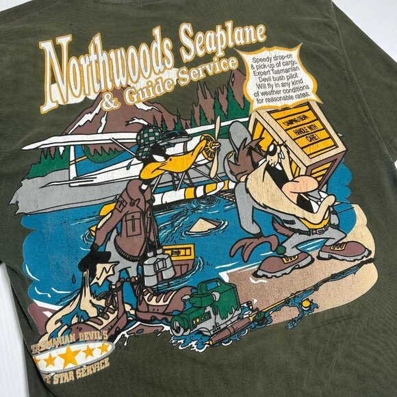 90s Looney Tunes Taz Destination Adventure Tee L - Picture 4 of 5